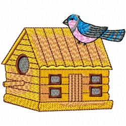 Bird Houses Embroidery Design 9 Bird Houses Embroidery Design 9
